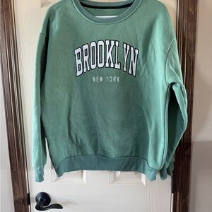 SHEIN Green Brooklyn New York Women's Sweater